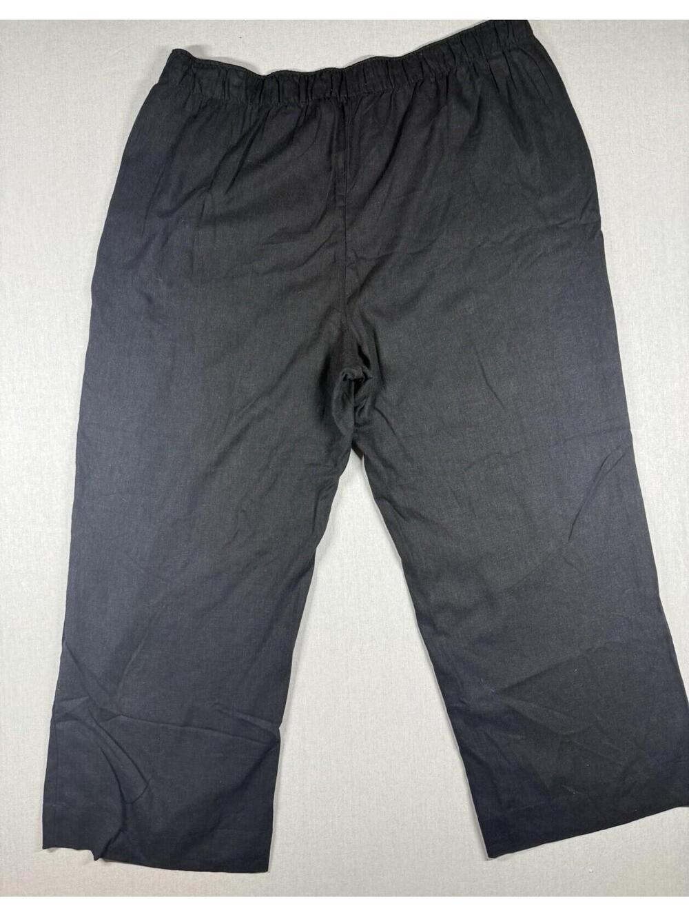 Abercrombie & Fitch Pants Women‎ Sz XXL 41x30 Black Wide Leg Lined Linen Blend - Picture 9 of 11